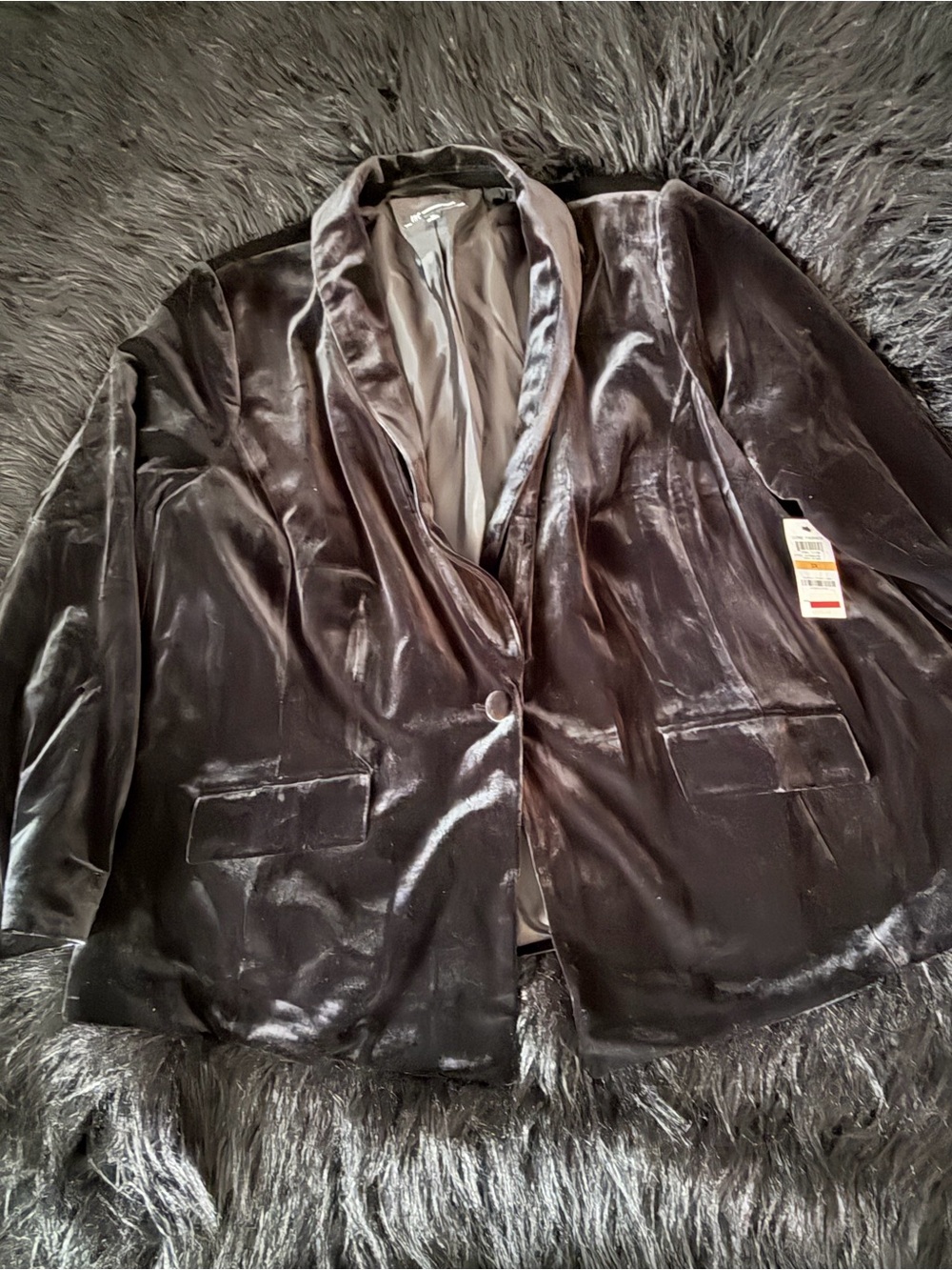 NWT! INC International Concepts Black Velvet Blazer